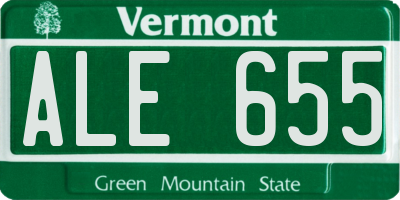 VT license plate ALE655