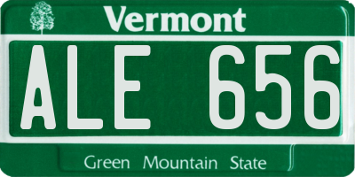 VT license plate ALE656