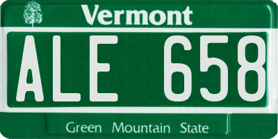 VT license plate ALE658