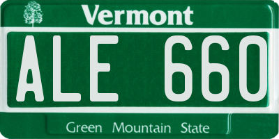 VT license plate ALE660