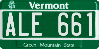 VT license plate ALE661