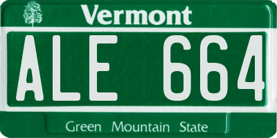 VT license plate ALE664