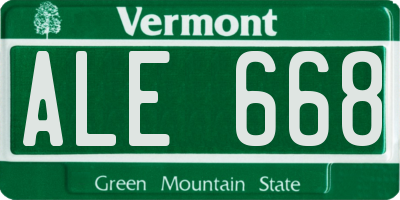 VT license plate ALE668