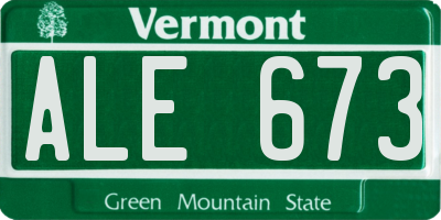 VT license plate ALE673
