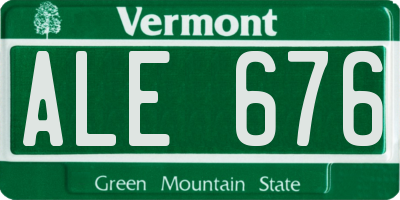 VT license plate ALE676