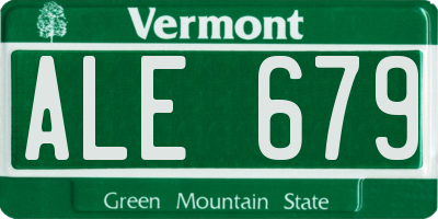 VT license plate ALE679