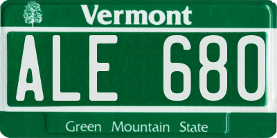 VT license plate ALE680