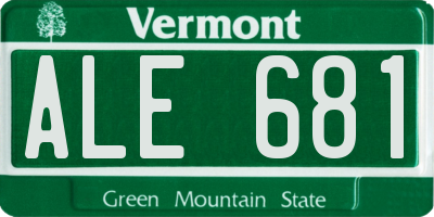 VT license plate ALE681
