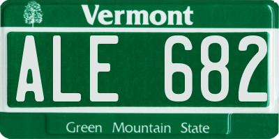 VT license plate ALE682