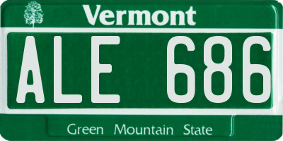 VT license plate ALE686