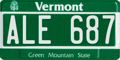 VT license plate ALE687