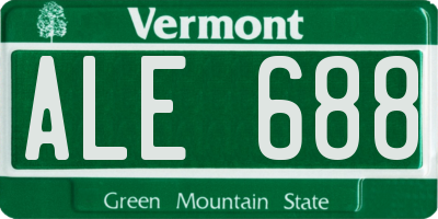 VT license plate ALE688