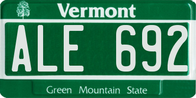 VT license plate ALE692