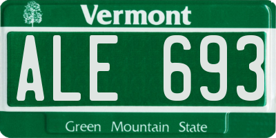 VT license plate ALE693