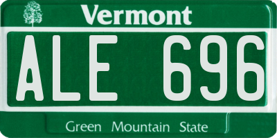 VT license plate ALE696