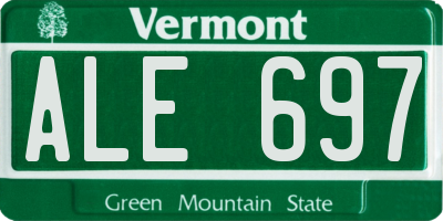 VT license plate ALE697