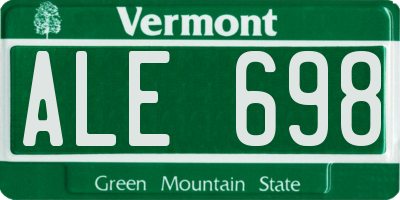 VT license plate ALE698