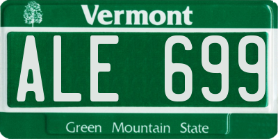 VT license plate ALE699