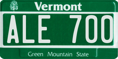 VT license plate ALE700