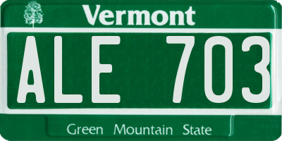 VT license plate ALE703