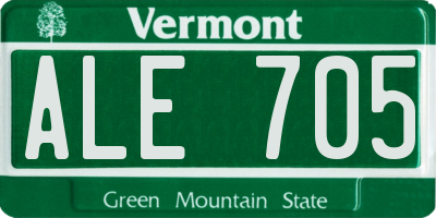 VT license plate ALE705