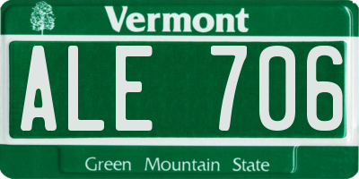 VT license plate ALE706