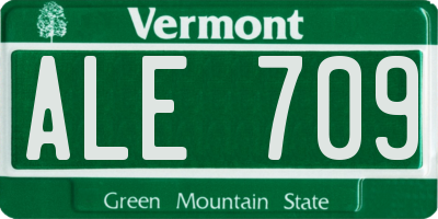 VT license plate ALE709