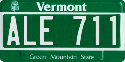 VT license plate ALE711