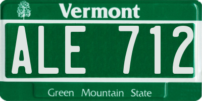 VT license plate ALE712