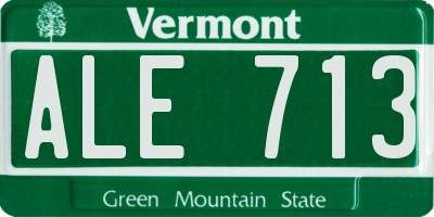 VT license plate ALE713