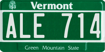 VT license plate ALE714