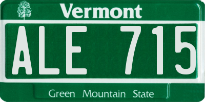 VT license plate ALE715