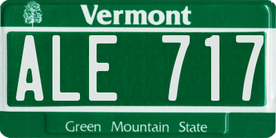 VT license plate ALE717