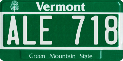 VT license plate ALE718