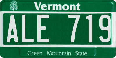 VT license plate ALE719