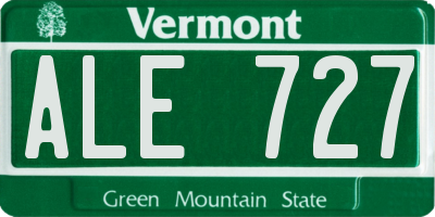 VT license plate ALE727