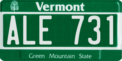 VT license plate ALE731