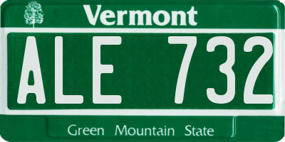 VT license plate ALE732