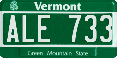 VT license plate ALE733