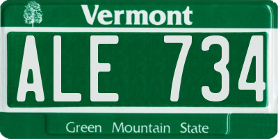 VT license plate ALE734