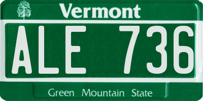 VT license plate ALE736