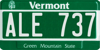 VT license plate ALE737