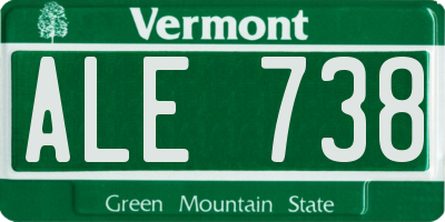 VT license plate ALE738