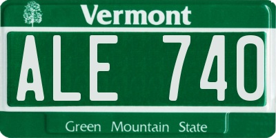 VT license plate ALE740