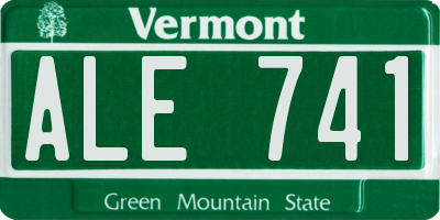VT license plate ALE741