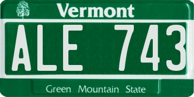VT license plate ALE743