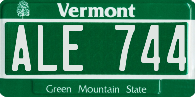 VT license plate ALE744