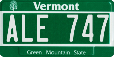 VT license plate ALE747