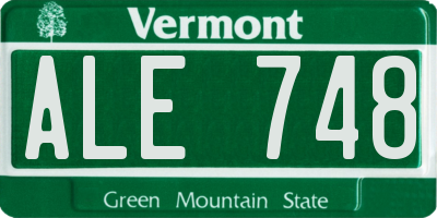 VT license plate ALE748