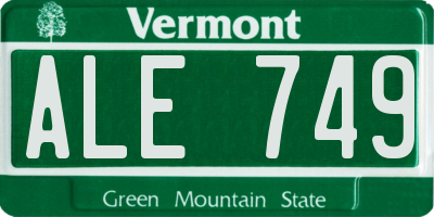 VT license plate ALE749
